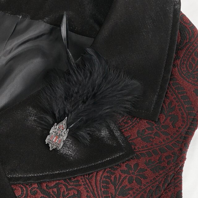 Viktorianische Weste Timeless in schwarz mit rot 4XL