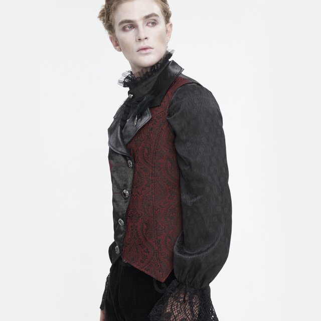 Viktorianische Weste Timeless in schwarz mit rot M