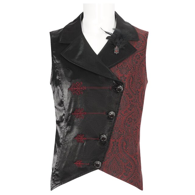 Viktorianische Weste Timeless in schwarz mit rot M