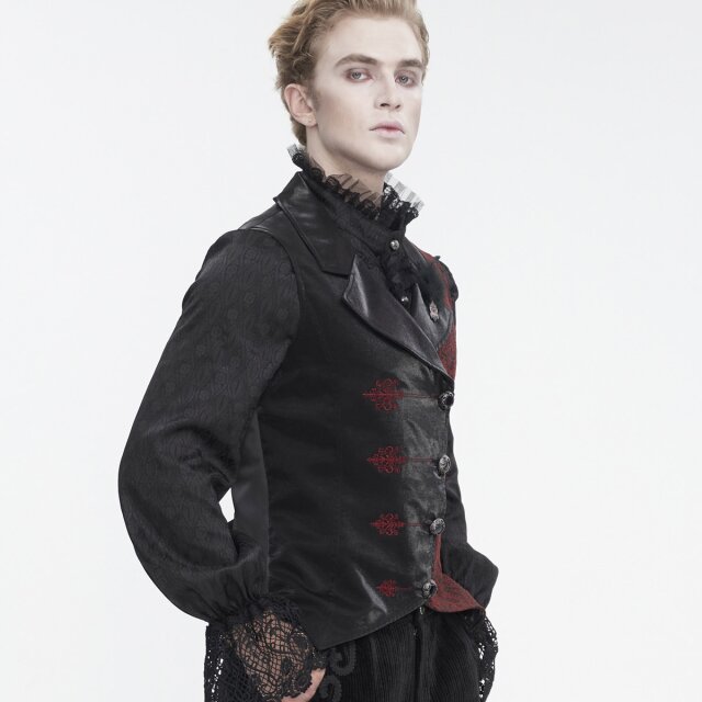 Viktorianische Weste Timeless in schwarz mit rot M