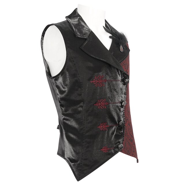 Viktorianische Weste Timeless in schwarz mit rot S