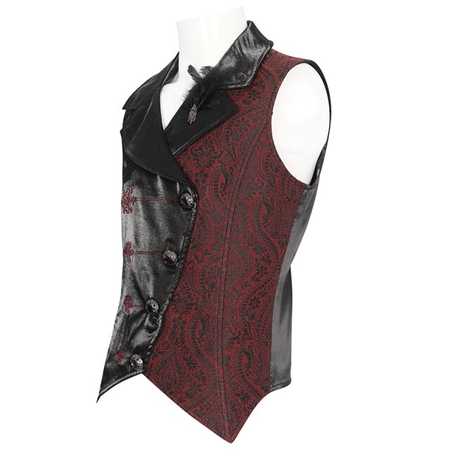 Victorian waistcoat Timeless in black with red