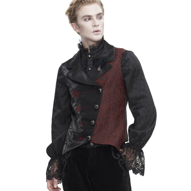 Victorian waistcoat Timeless in black with red
