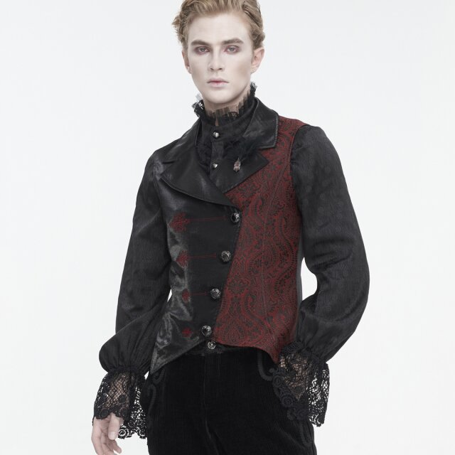Victorian waistcoat Timeless in black with red
