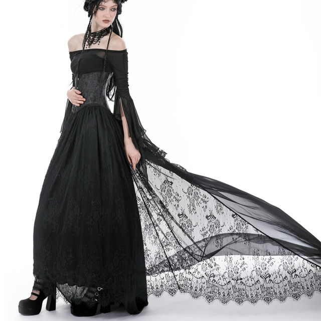 Long romantic gothic skirt Poison Pixie with train