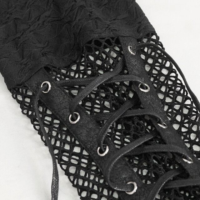 End-time punk hoodie Haunted Nights with mesh and straps