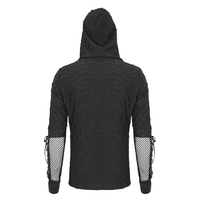 End-time punk hoodie Haunted Nights with mesh and straps