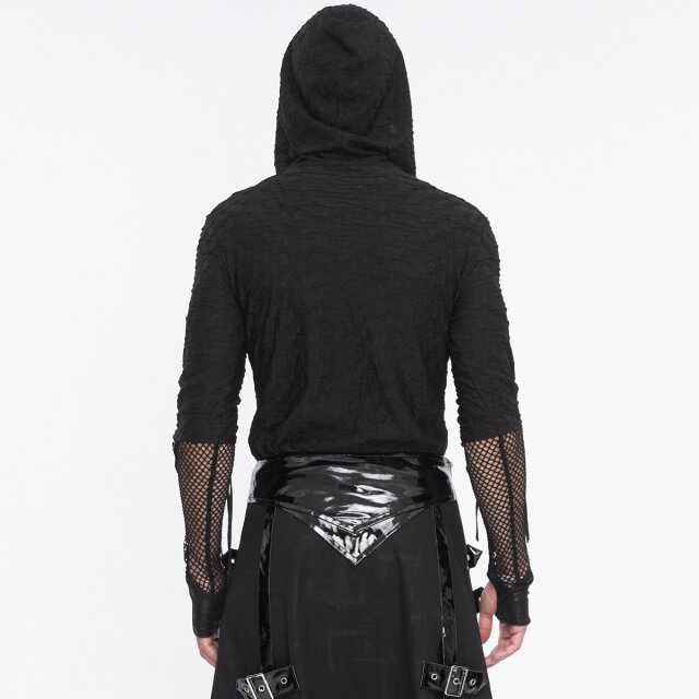 End-time punk hoodie Haunted Nights with mesh and straps