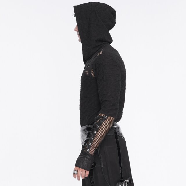 End-time punk hoodie Haunted Nights with mesh and straps