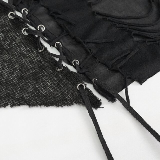 Sleeveless cardigan Pray for Salvation with long tails