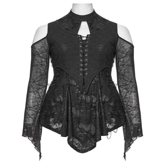 Schulterfreies Langarm-A-Linien-Shirt Minervas Treasure