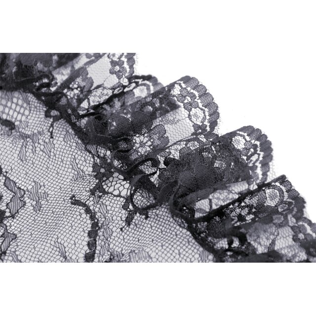 Gothic Blusenshirt Serenata dOmbra mit Cut-Outs und XXL-Trompetenärmeln
