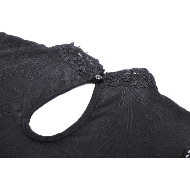 Gothic Blusenshirt Serenata dOmbra mit Cut-Outs und XXL-Trompetenärmeln
