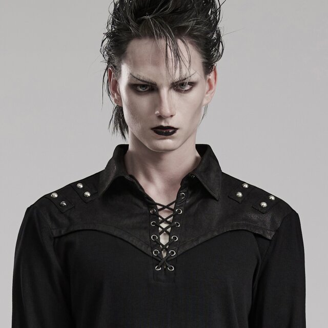 Punk Rave longsleeve Son of Riva with faux leather shoulder section