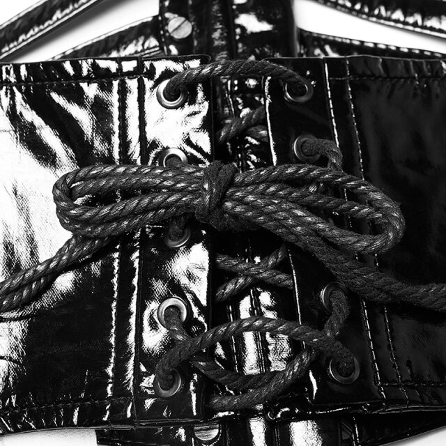 Vinyl corset belt Dungeon Dynasty with spiked rivets
