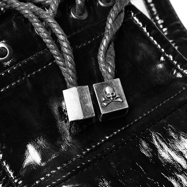 Vinyl corset belt Dungeon Dynasty with spiked rivets