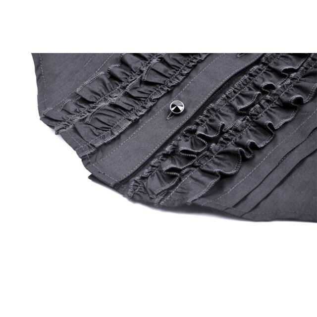 Victorian-Goth Rüschenbluse Avalon schwarz oder violett-rot schwarz-L