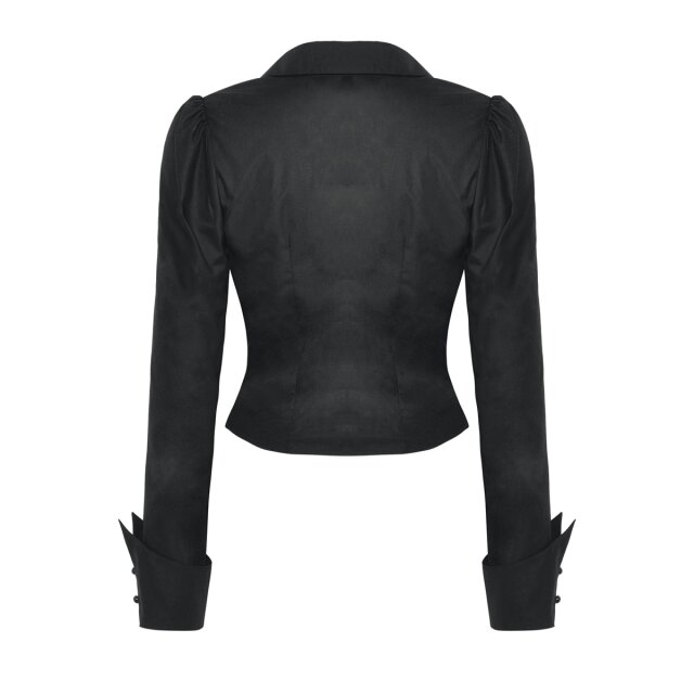 Victorian-Goth Rüschenbluse Avalon schwarz oder violett-rot schwarz-L