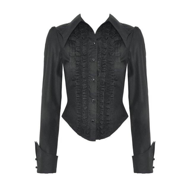 Victorian Goth frill blouse Avalon black or purple-red black-
