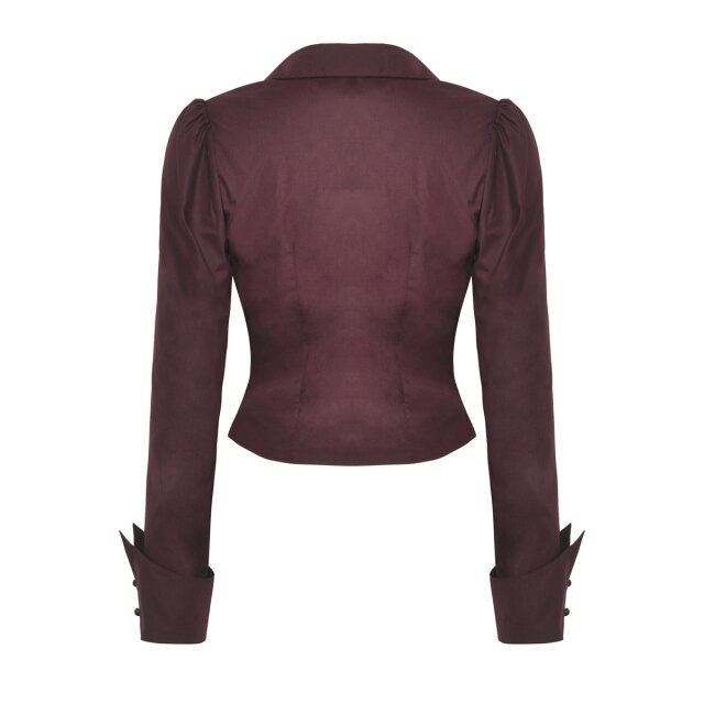 Victorian Goth frill blouse Avalon black or purple-red violet-red-