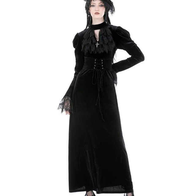 Langes Gothic Samtkleid Magica Oscura XXL