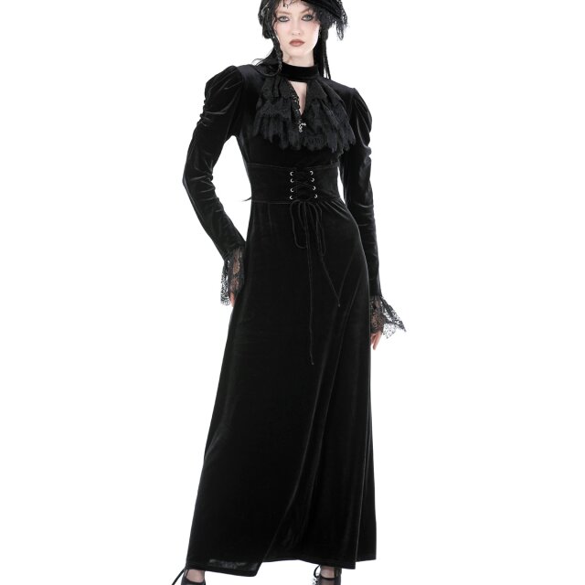 Langes Gothic Samtkleid Magica Oscura XXL