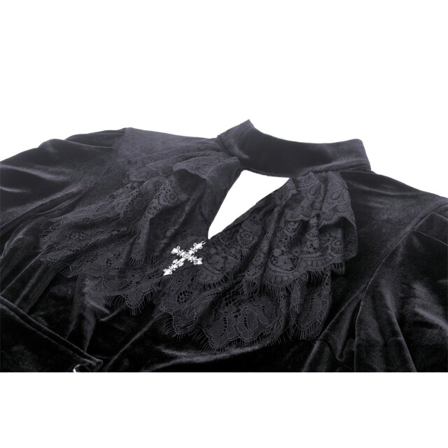Langes Gothic Samtkleid Magica Oscura XXL