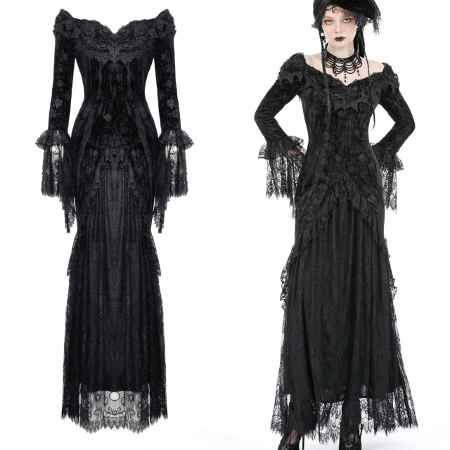 Floor-length Victorian Dark In Love gothic dress (DW932)...