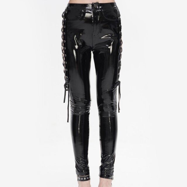 Devil Fashion Lackhose Miss Bliss mit Schnürung L