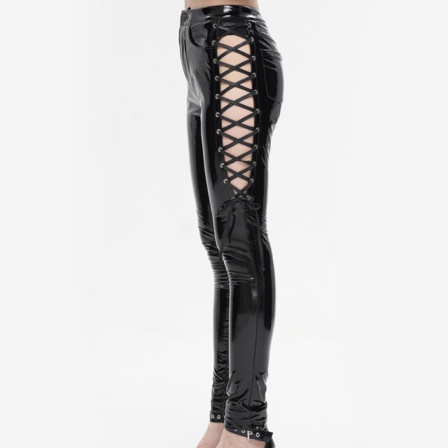 Devil Fashion Lackhose Miss Bliss mit Schnürung L