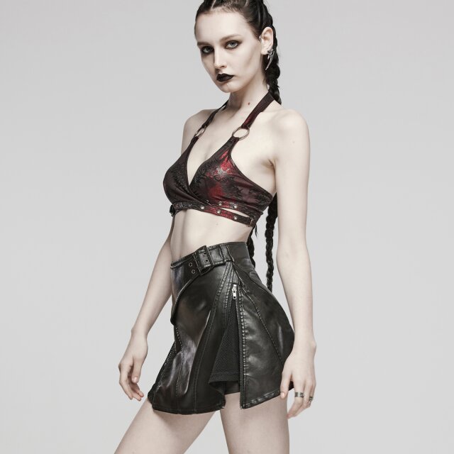 Punk Rave Kunstleder Minirock Dark Delights M