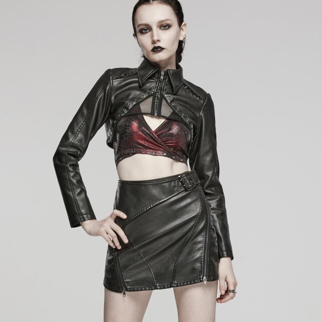 Punk Rave Kunstleder Minirock Dark Delights S