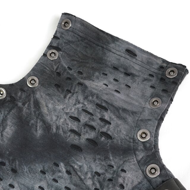 Postapokalypse Punk Shirt Agonize grau-schwarz mit Rollkragen XL