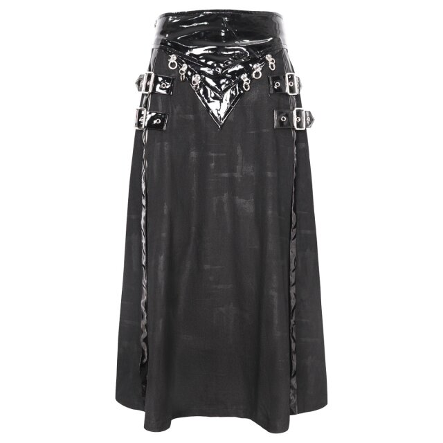 Long gothic half skirt / kilt Imperium with vinyl