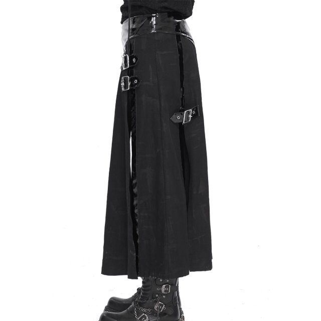Long gothic half skirt / kilt Imperium with vinyl