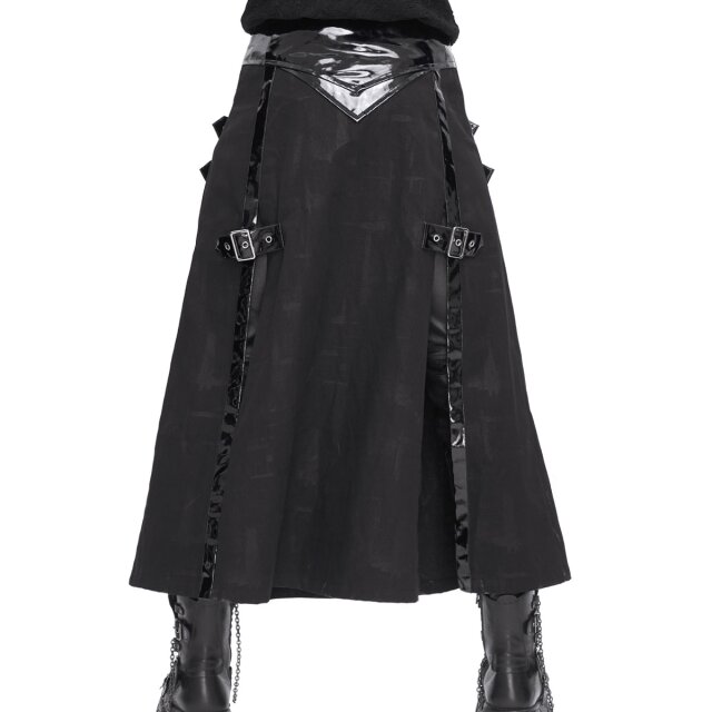 Long gothic half skirt / kilt Imperium with vinyl