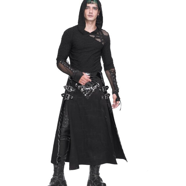 Long gothic half skirt / kilt Imperium with vinyl