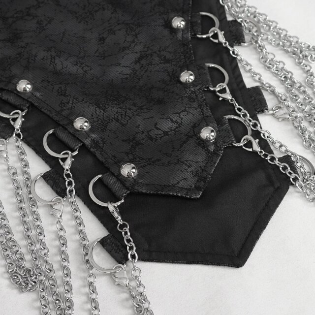 Gothic maxi skirt Sweet Oblivion with wide loincloth with chains