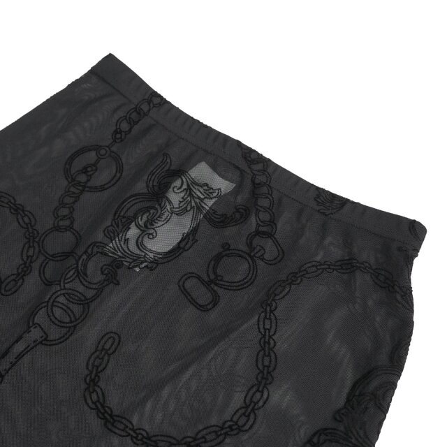 Gothic maxi skirt Sweet Oblivion with wide loincloth with chains
