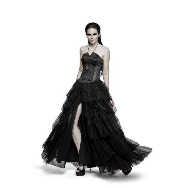 Victorian, floor-length and wide swinging tulle-layer skirt Belladonna