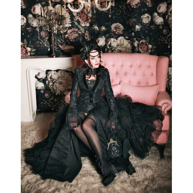 Victorian, floor-length and wide swinging tulle-layer skirt Belladonna