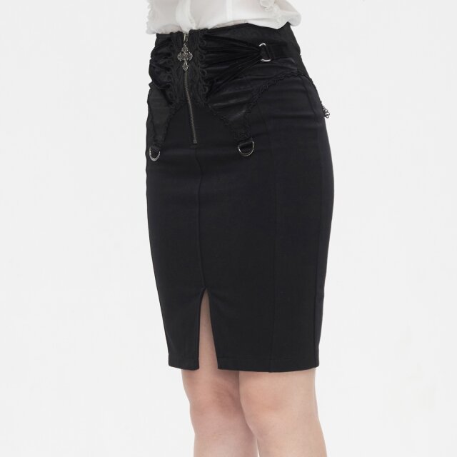 Eleganter Devil Fashion Gothic Bleistiftrock Black No 1 3XL