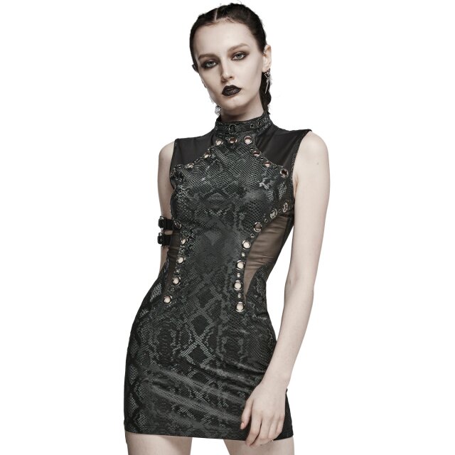 Punk Rave Gothic Mini Dress Dark Cobra