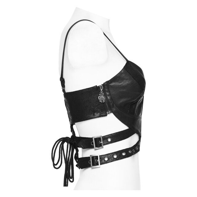 PUNK RAVE Korsagentop Sedusa in Leder-Optik XS