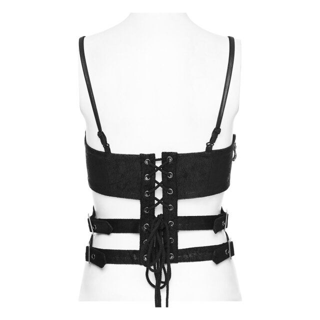 PUNK RAVE Korsagentop Sedusa in Leder-Optik XS