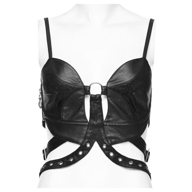 PUNK RAVE Korsagentop Sedusa in Leder-Optik XS