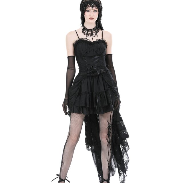 Steampunk Vokuhila-Rock Henrietta mit Spitze L/XL