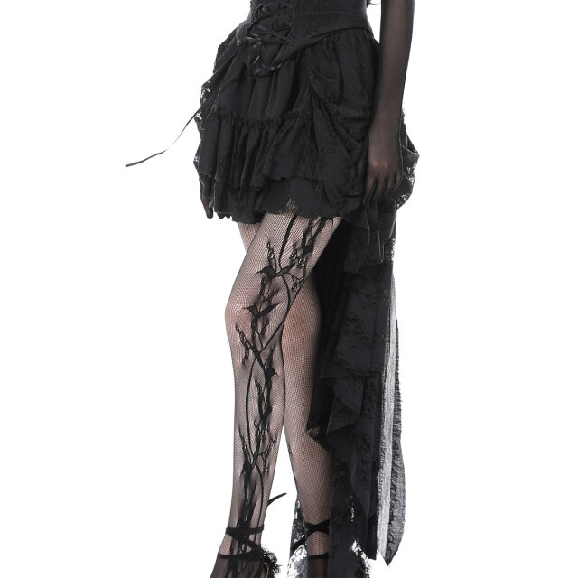 Steampunk Vokuhila-Rock Henrietta mit Spitze L/XL