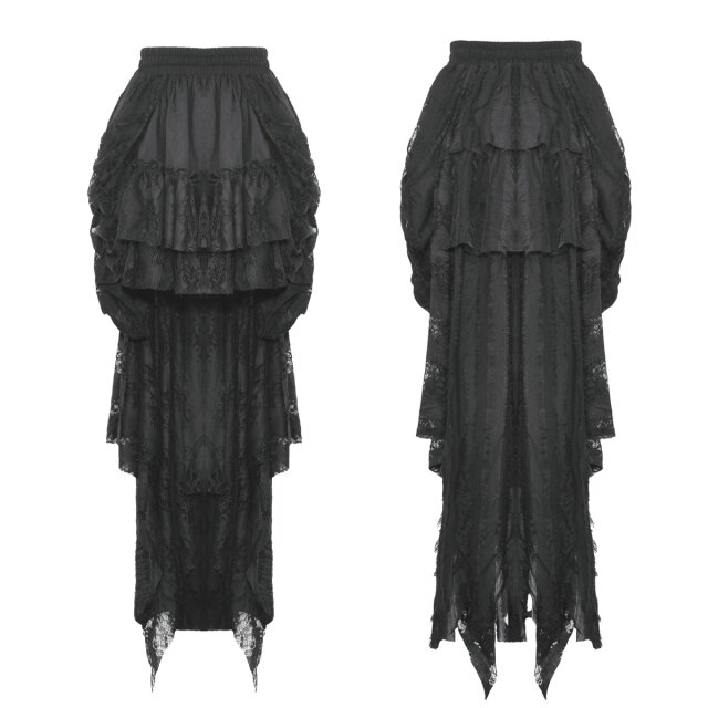 Steampunk High-Low skirt Henrietta with lace