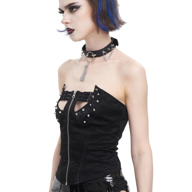 Devil Fashion faux leather corsage Divas Fangs